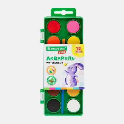 Акварельные краски Brauberg 12 цветов