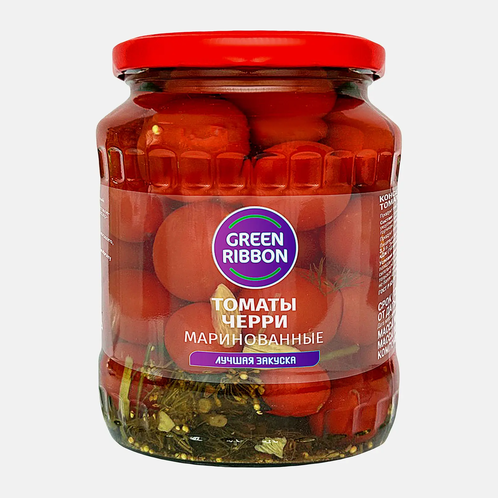 Изображение товара Маринованные томаты Черри Green Ribbon 680 г с пикантным вкусом Изображение товара Маринованные томаты Черри Green Ribbon 680 г с пикантным вкусом