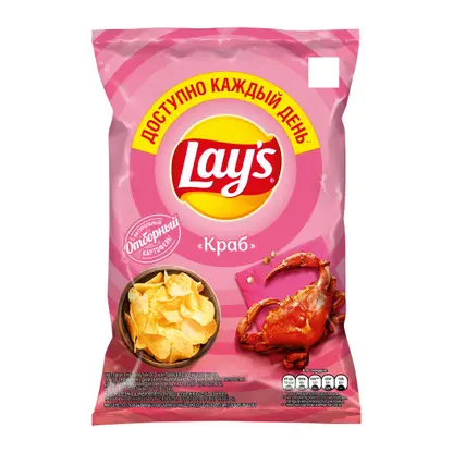Изображение товара Чипсы Lays Краб 70г - вкус морских деликатесов и хрустящая текстура