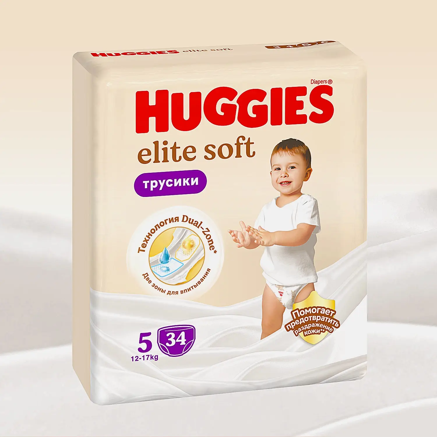 Подгузники-трусики №5 12-17кг Huggies Elite Soft 34шт - фото 2