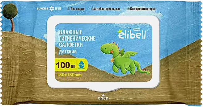 Салфетки Elibell влажные детские 100шт