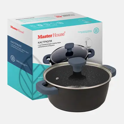 Кастрюля из литого алюминия с антипригарным покрытием Master House Шеф Андреа 2.4л