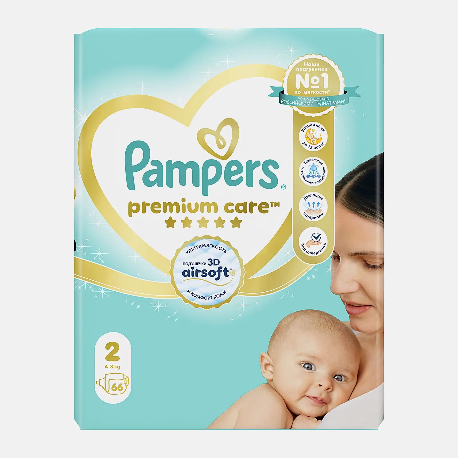Подгузники Pampers Premium Care Mini 4-8кг 66шт