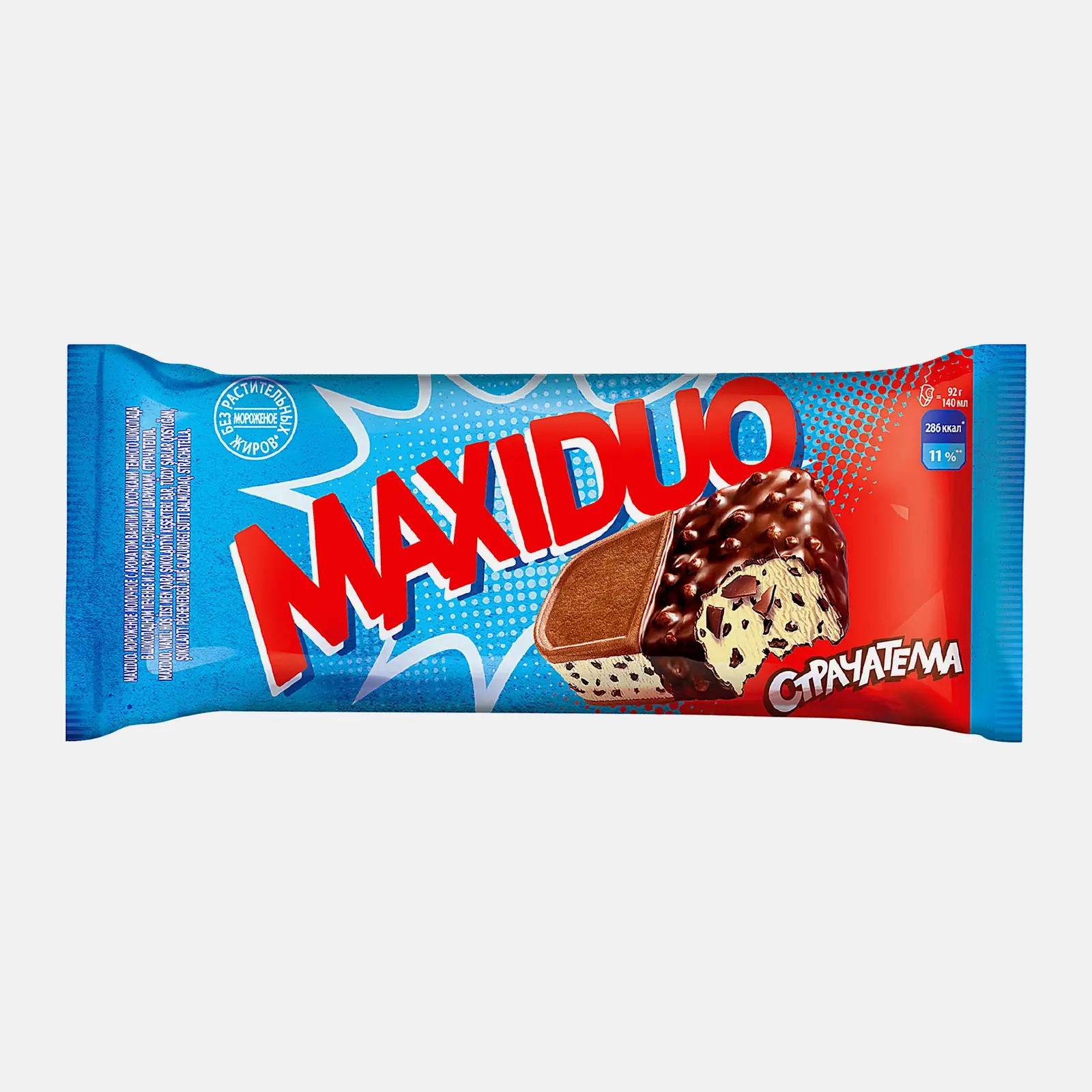 Мороженое Maxiduo Страчателла брикет 92г