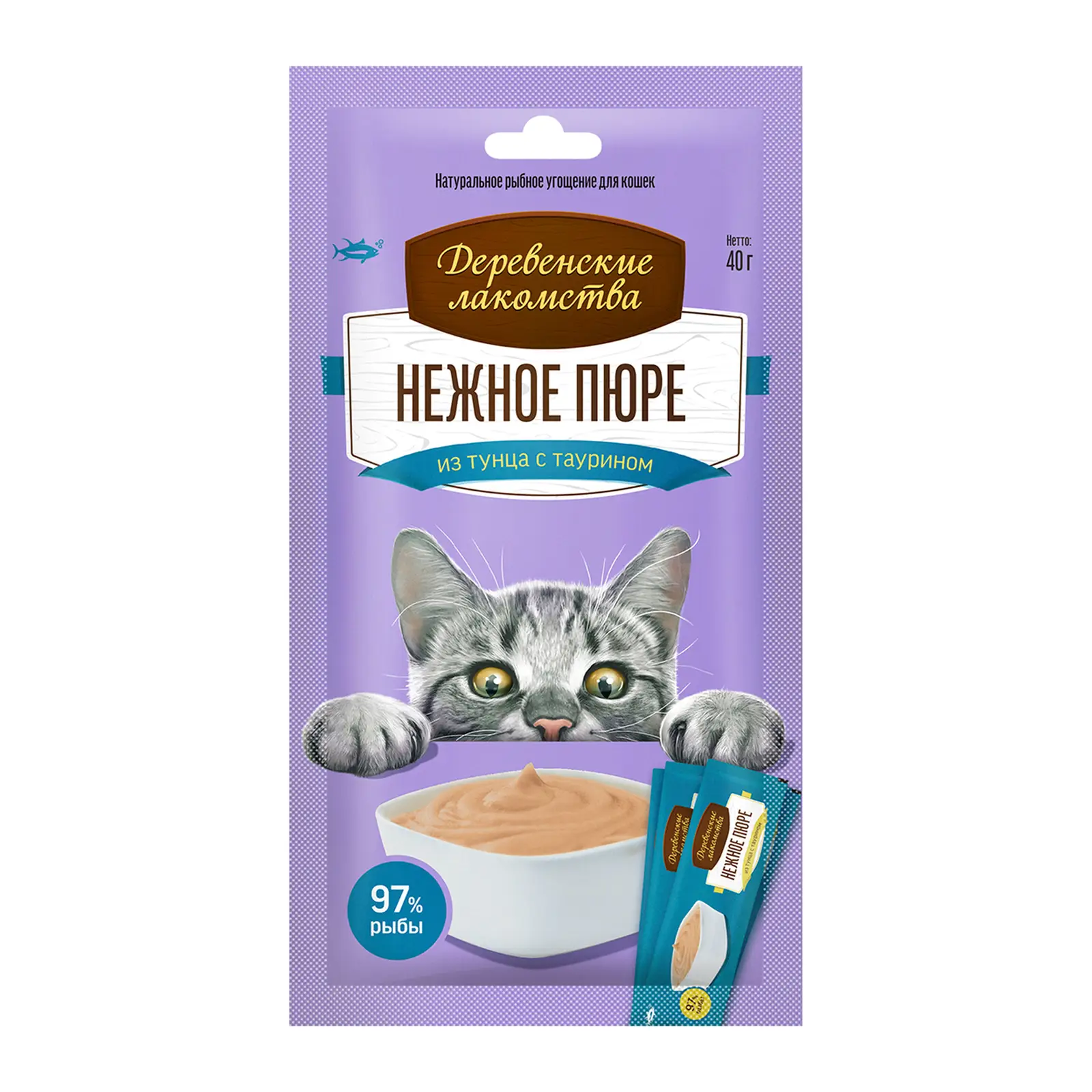 Пюре для кошек Деревенские лакомства нежное из тунца 40г