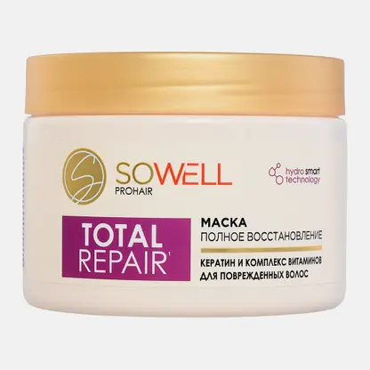 Профессиональная маска для волос с кератином Sowell Total Repair 400мл
