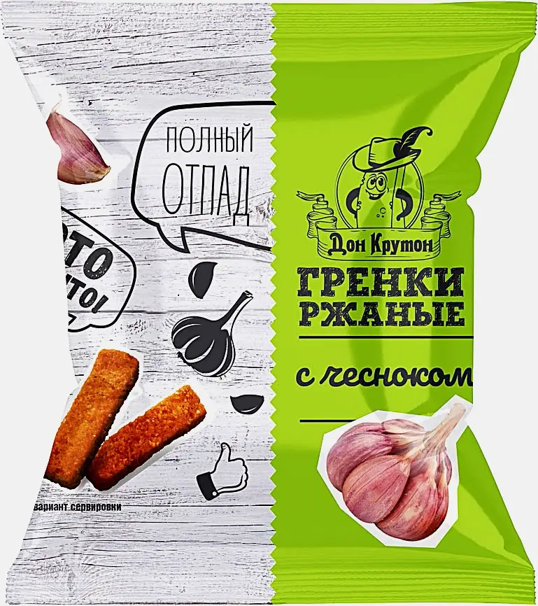 Изображение товара Гренки Дон Крутон ржано-пшеничные Чеснок 55г