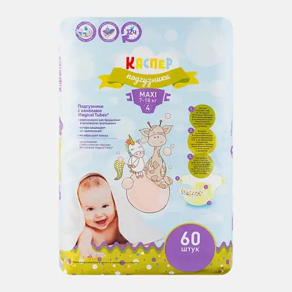 Подгузники Каспер 4 Maxi 7-18кг 60шт