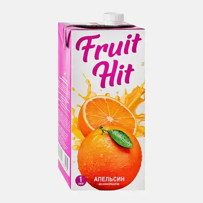 Напиток Fruit Hit апельсиновый сокосодержащий 1л