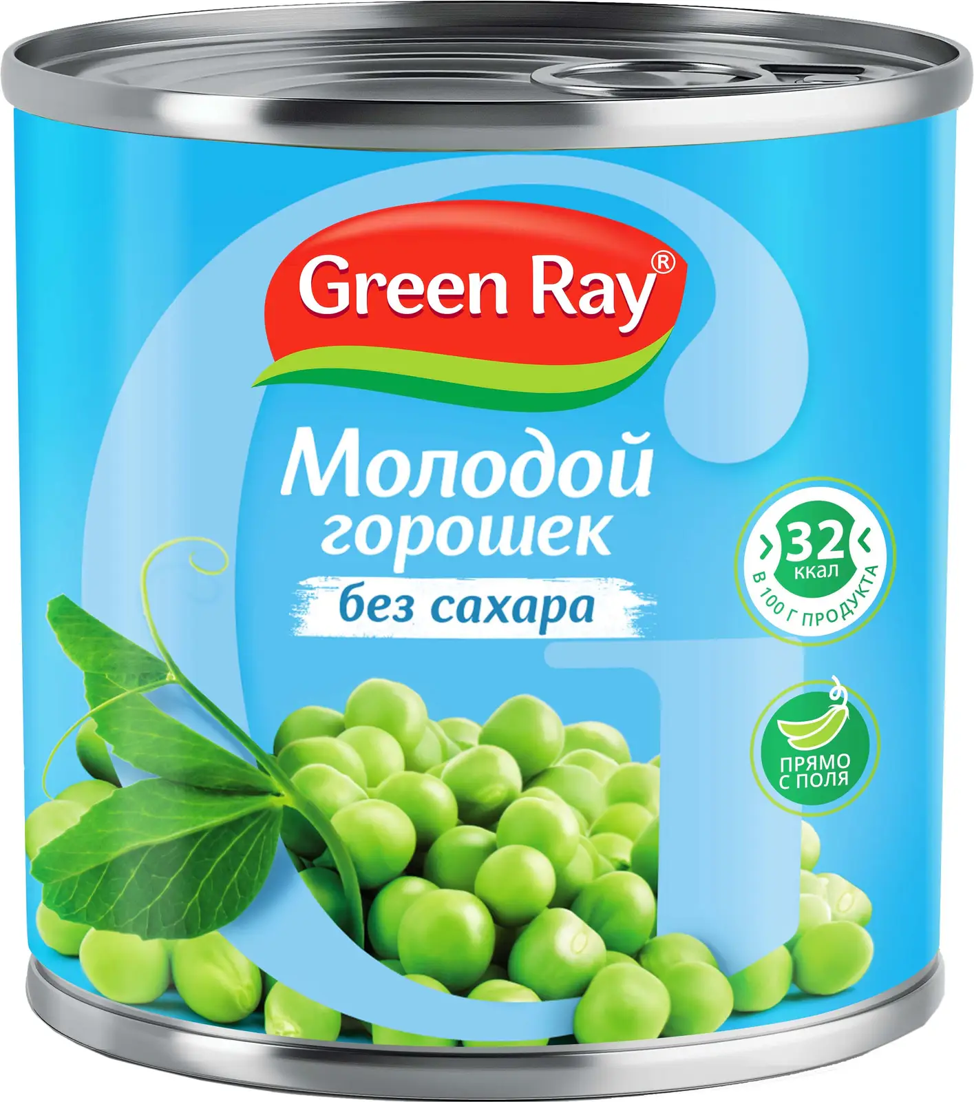 Горошек Green Ray Молодой без сахара 425мл - Магнит-Продукты