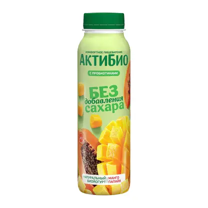 Изображение товара Биойогурт Актибио манго-папайя без сахара 1.5% 260г