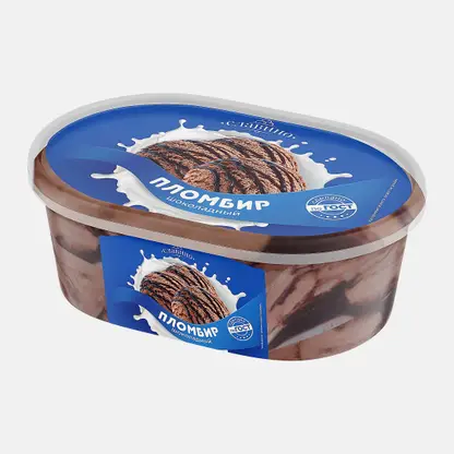 Мороженое Пломбир шоколадный Славино 12% 450г