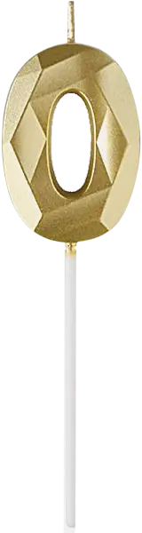 Свеча-цифра Пакетико 0 металлик Brilliant