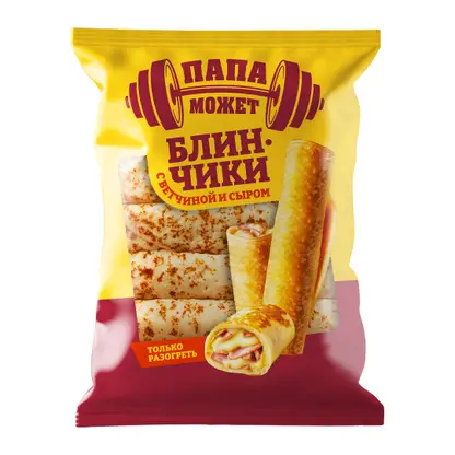 Изображение товара Блинчики круглые с ветчиной и сыром Папа может 300г 