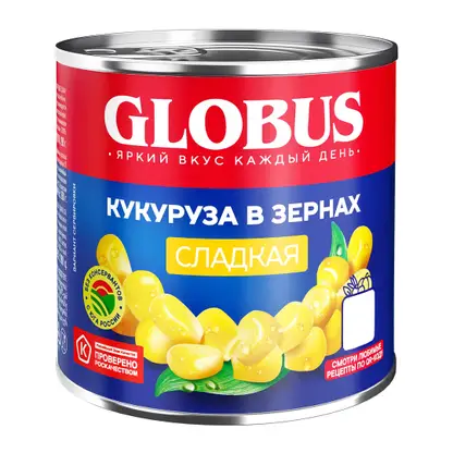 Изображение товара Кукуруза Globus сладкая в зернах 340г