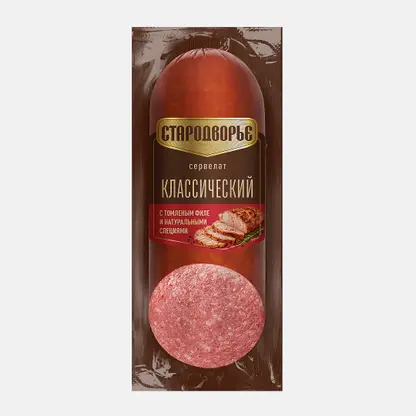 Сервелат Классический варено-копченый Стародворье 270г