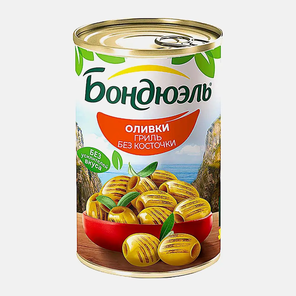 Изображение товара Оливки гриль без косточки Bonduelle 300г качественный продукт для здорового питания