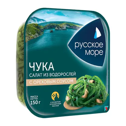 Изображение товара Салат Русское море из морских водорослей Чука ореховый соус 150г