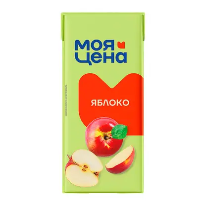 Изображение товара Яблочный сок Моя цена Яблоко 950 мл - прозрачный кисло-сладкий напиток для всей семьи