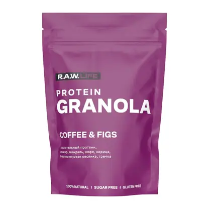 Изображение товара Гранола протеиновая R.A.W. Life Кофе-инжир 220г