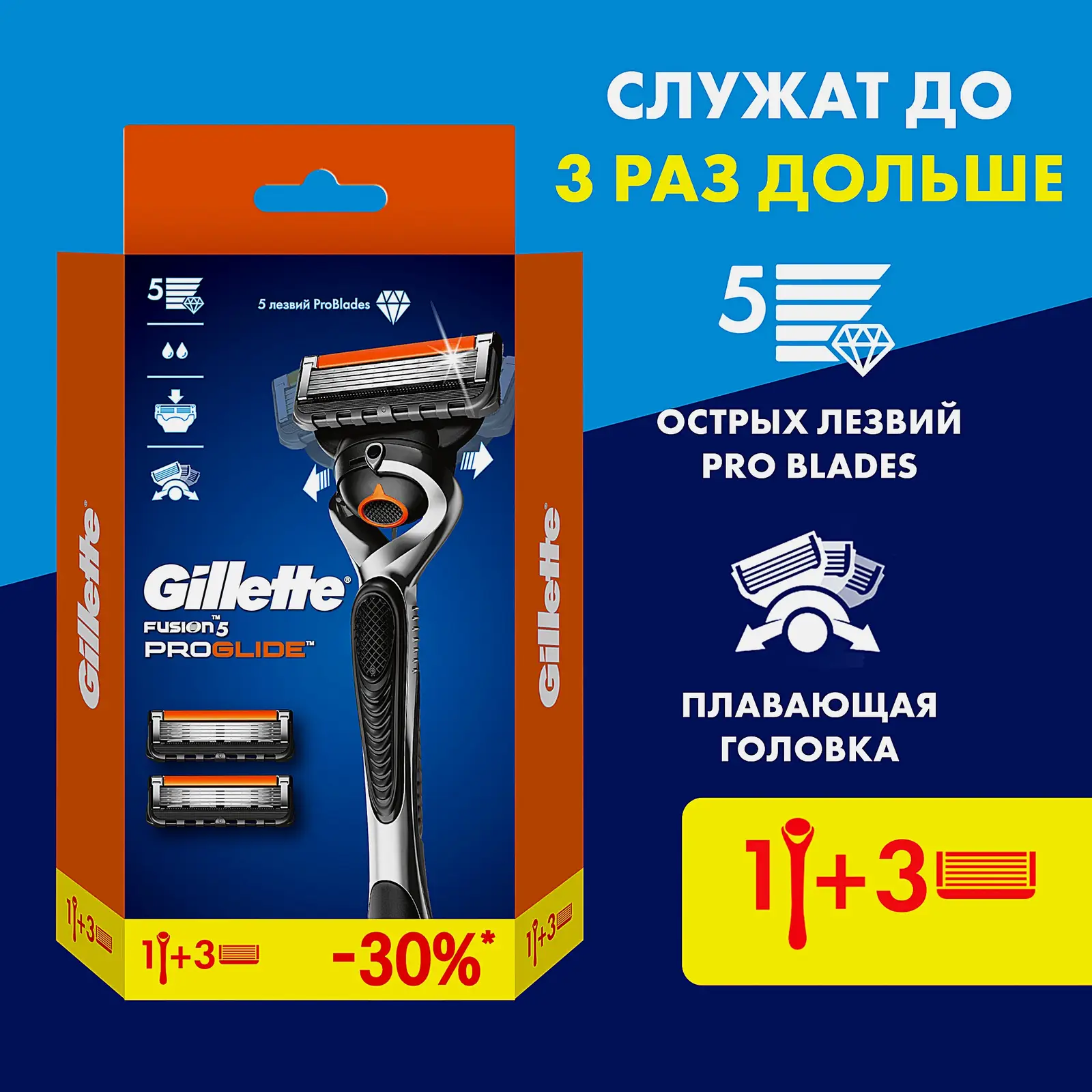Станок для бритья Gillette Fusion 5 Proglide 3 кассеты