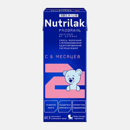 Смесь молочная Nutrilak Premium 2 c 6 месяцев 3% 200мл
