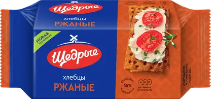 Изображение товара Хлебцы Щедрые ржаные 100г натуральный классический вкус без химии