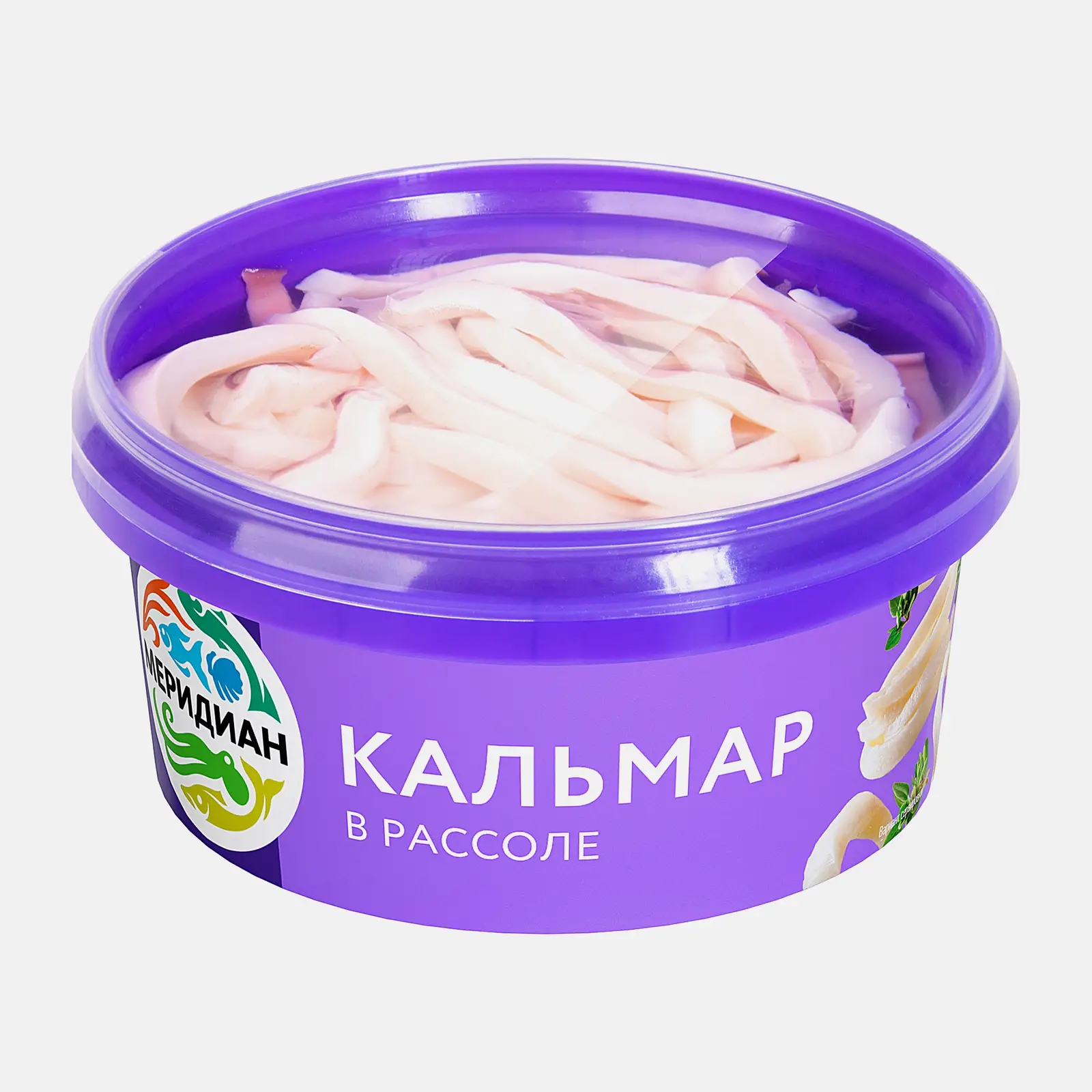 Изображение товара Кальмар Меридиан в рассоле 180г - вкусная закуска из морепродуктов