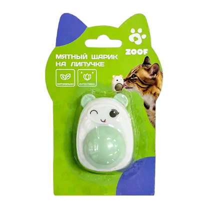 Изображение товара Игрушка для кошек мятный шарик на липучке для активных питомцев