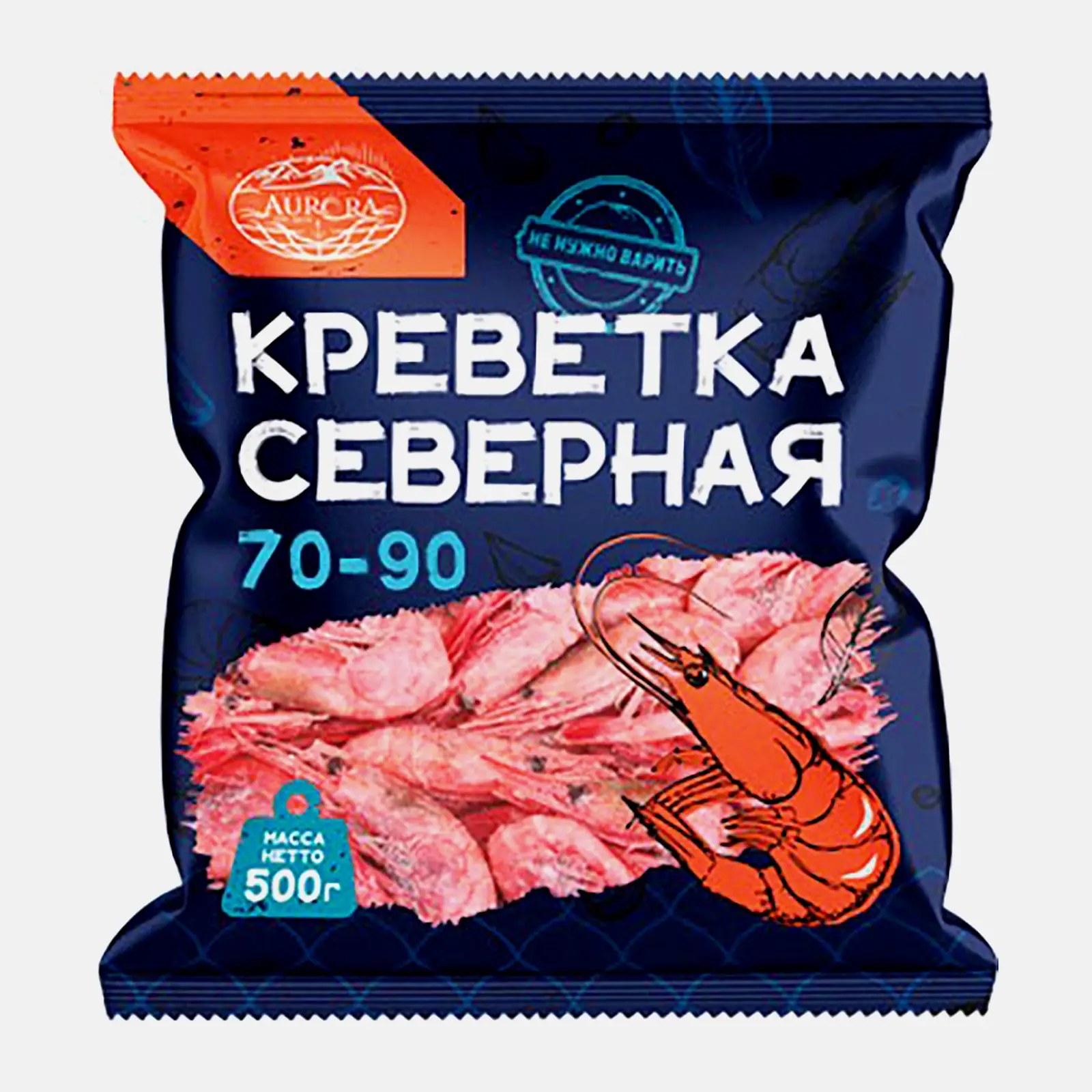 Изображение товара Креветки Aurora северная 500г варено-мороженные неразделенные деликатес