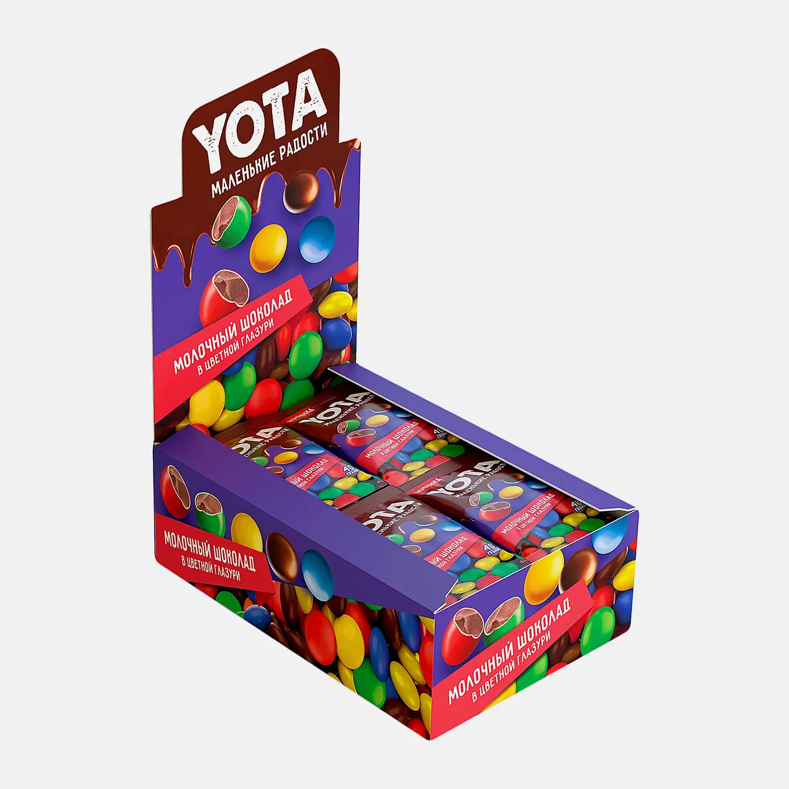 Драже молочный шоколад в цветной глазури Yota 40г