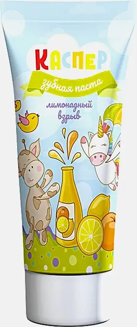 Зубная паста Каспер детская клубника со сливками и лимонный взрыв 50мл в ассортименте Зубная паста Каспер детская клубника со сливками и лимонный взрыв 50мл в ассортименте