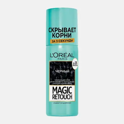 Тонирующий спрей L’Oréal Paris для мгновенного закрашивания отросших корней Magic Retouch оттенок Черный 75мл