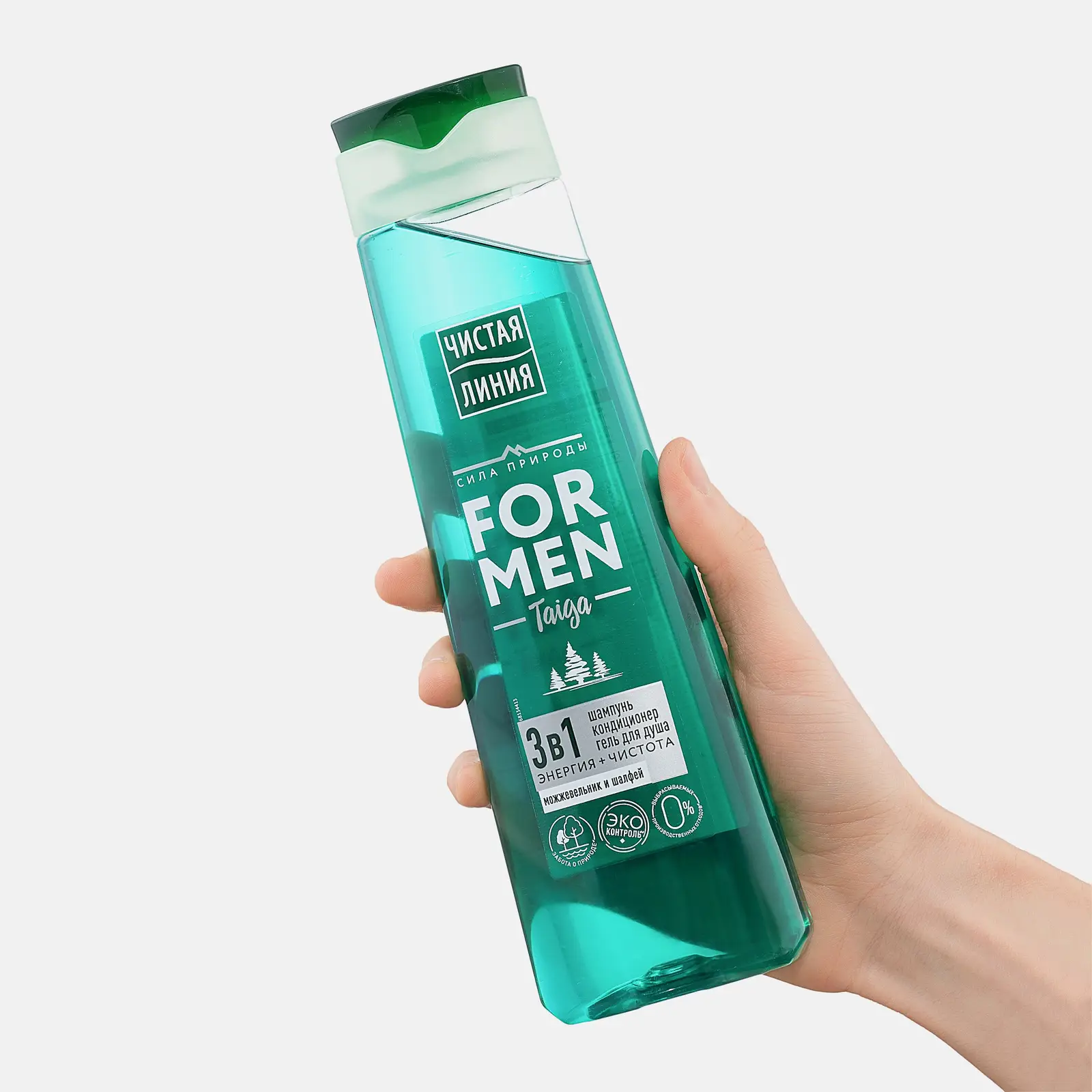 Шампунь кондиционер и гель для душа 3в1 Чистая линия For Men 400мл