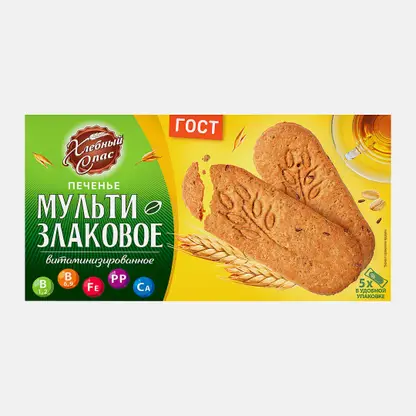 Печенье Хлебный спас Мультизлаковое витаминизированное 200г