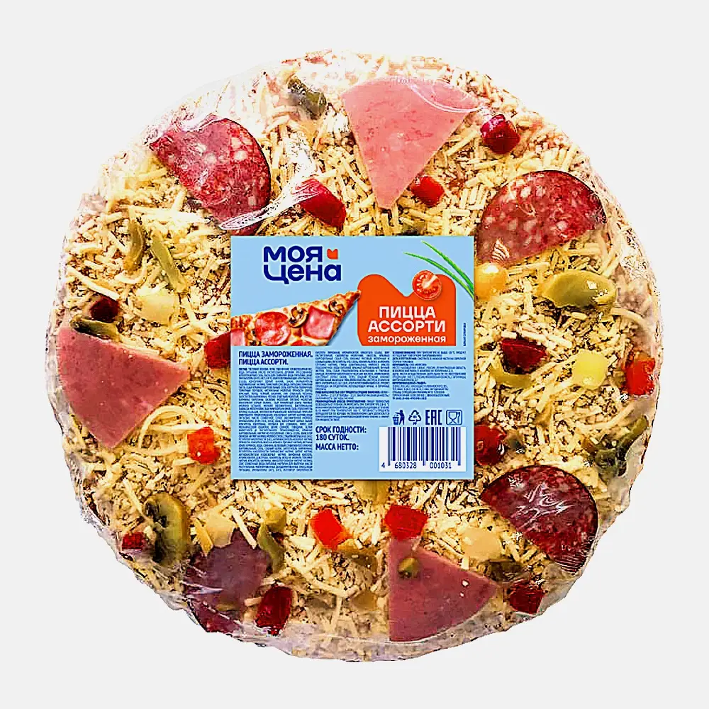 Изображение товара Замороженная пицца Моя цена Ассорти 300г классический состав