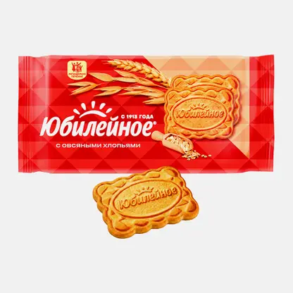 Печенье с овсяными хлопьями Юбилейное 224г