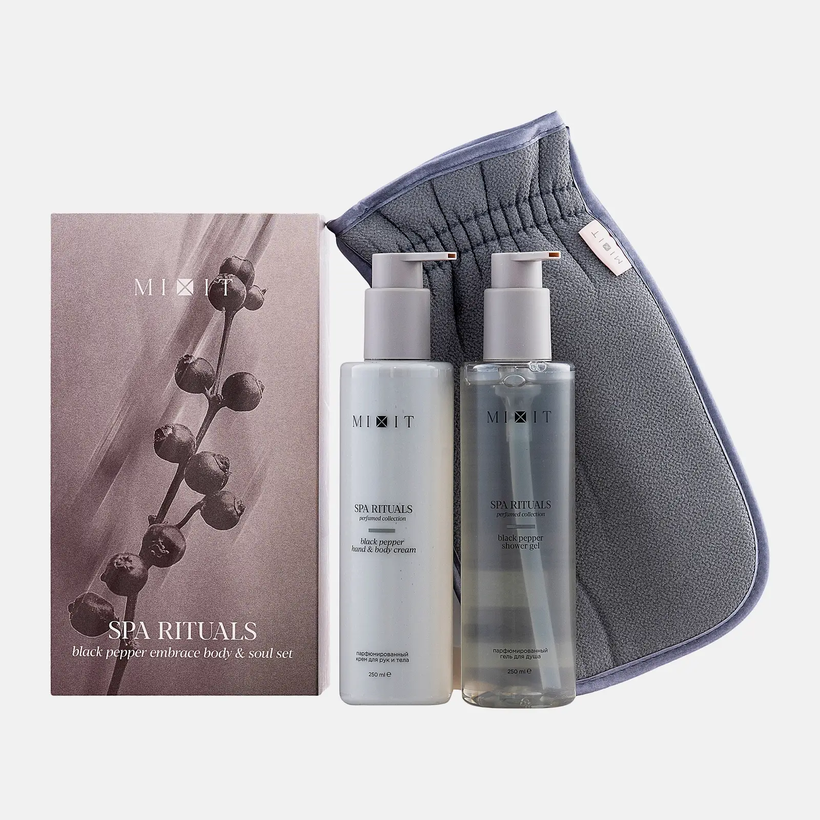 Подарочный набор Spa Rituals Mixit Гель для душа + Крем для рук 250мл + Варежка в ассортименте - фото 4 Подарочный набор Spa Rituals Mixit Гель для душа + Крем для рук 250мл + Варежка в ассортименте - фото 4
