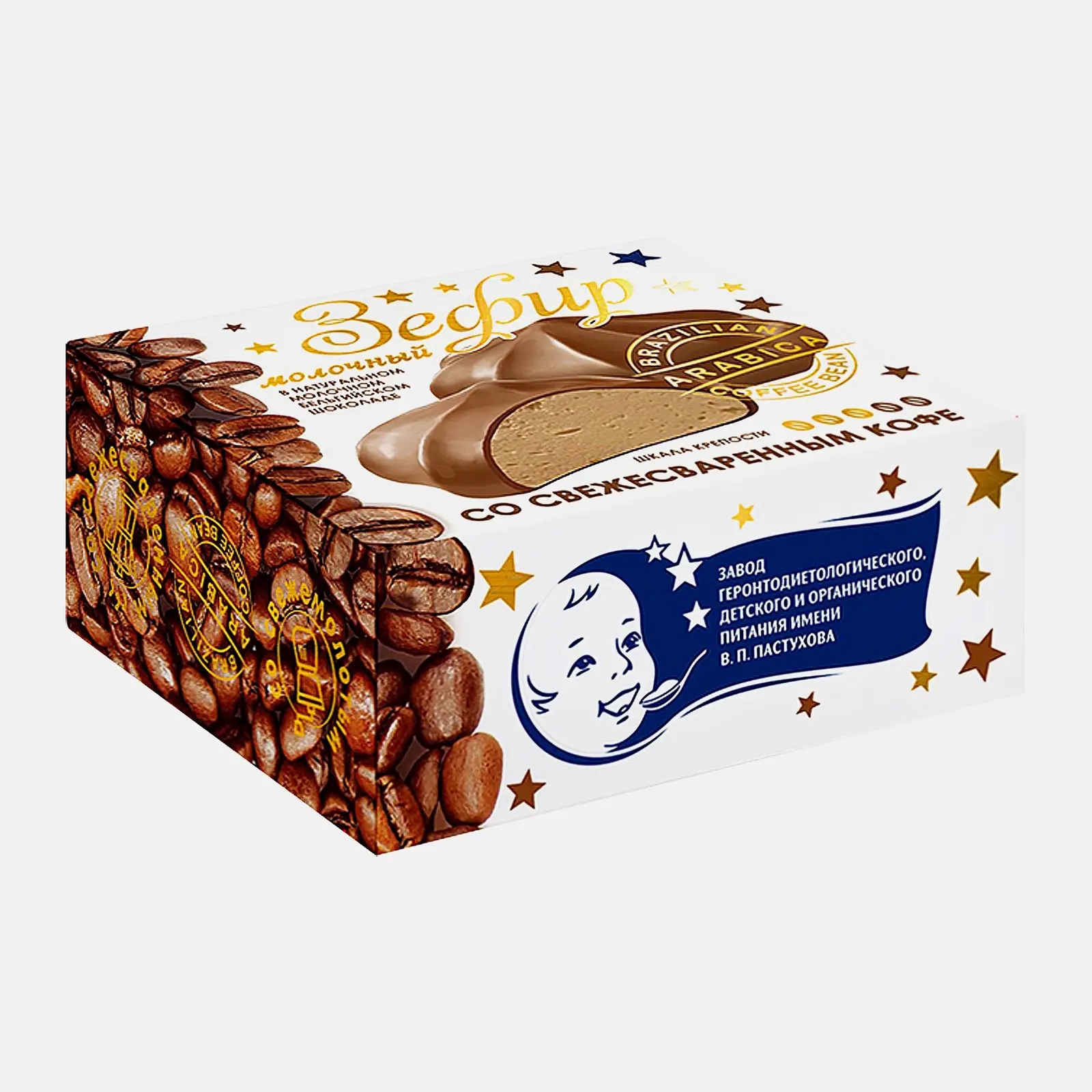 Изображение товара Десерт молочный зефир с кофейной начинкой ЗГДиОП им. В.П. Пастухова 60г