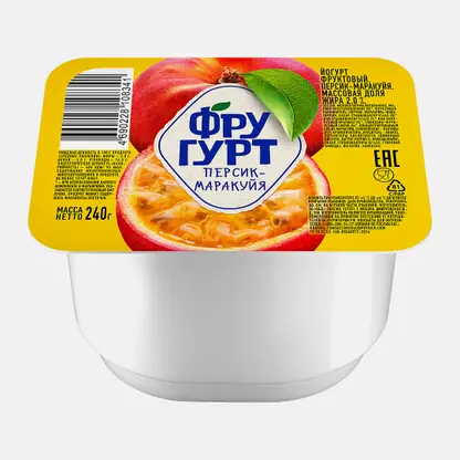 Йогурт густой со вкусом персика и маракуйи Фругурт 2% 240г