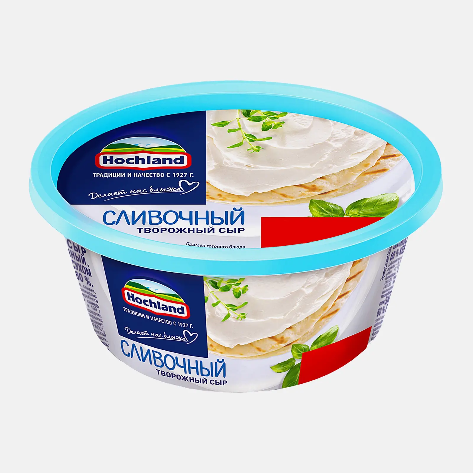 Изображение товара Сыр творожный Hochland сливочный 60% 220 г для завтраков и закусок