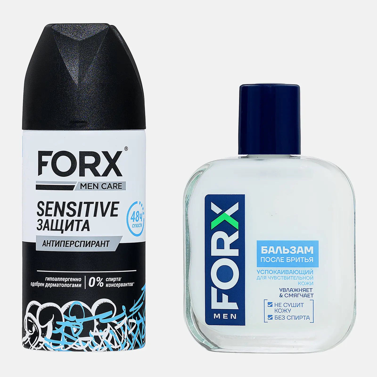 Подарочный набор для мужчин Forx Антиперспирант Sensitive 150мл + Бальзам после бритья 100мл в ассортименте