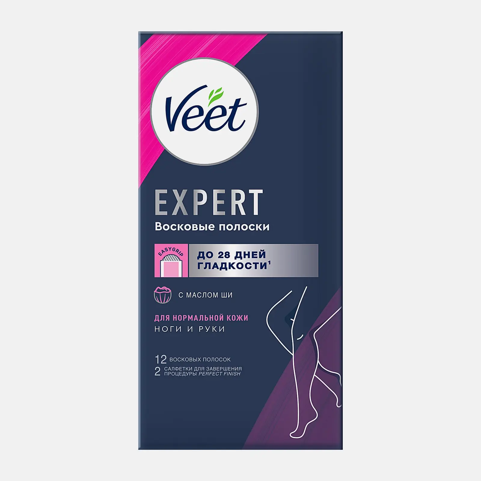 Восковые полоски Veet Expert для депиляции для нормальной кожи 12шт