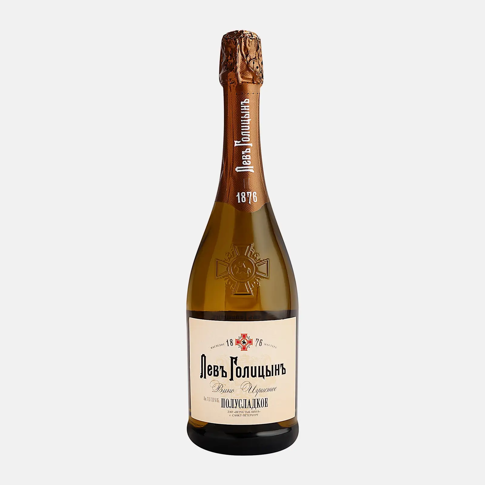 Изображение товара Игристое вино Наследие мастера Лев Голицынъ белое полусладкое 750 мл