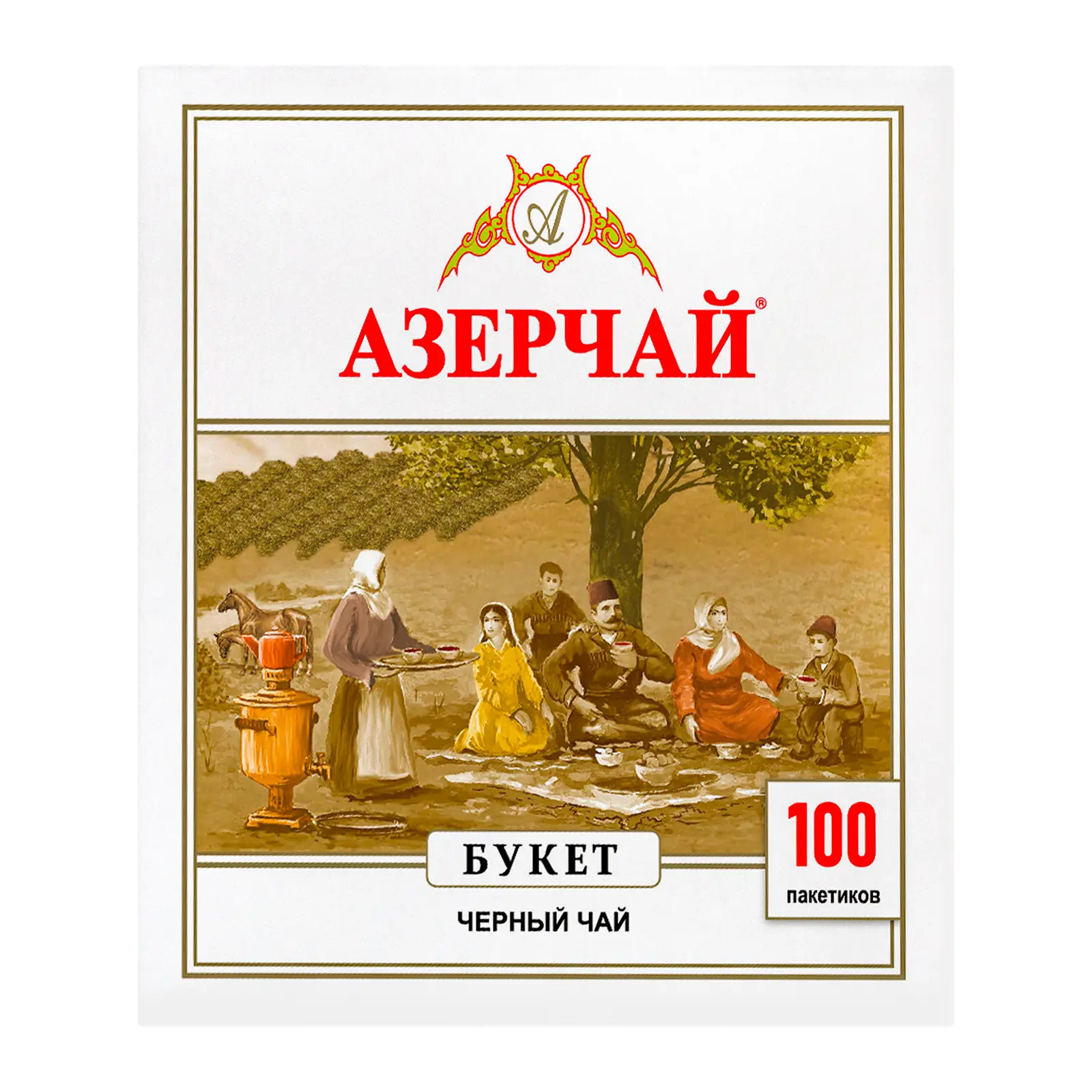 Изображение товара Чай черный Азерчай байховый в саше, 100 пакетов по 2 г
