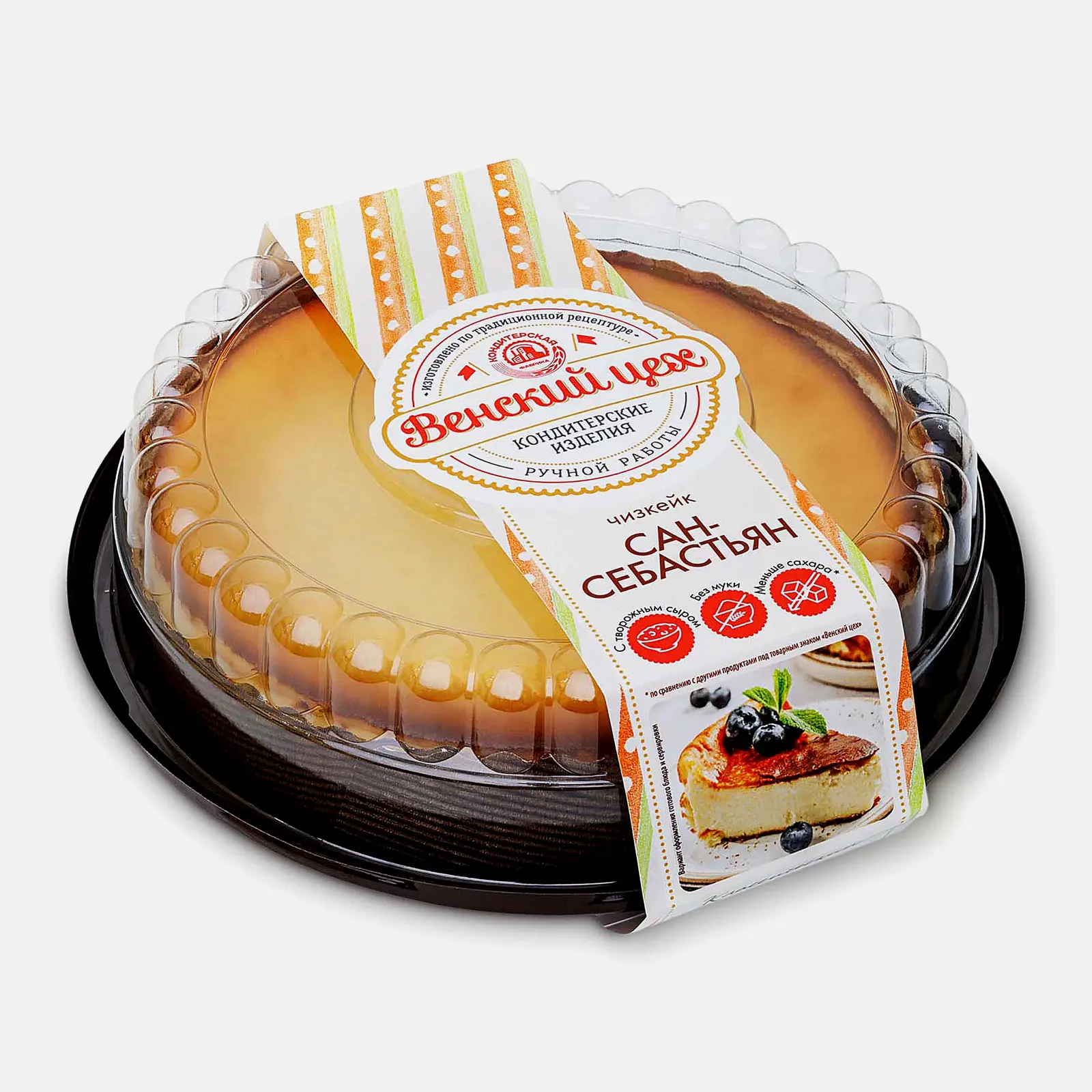 Изображение товара Чизкейк Сан-Себастьян Венский Цех 430г нежный сливочный десерт