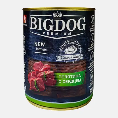 Влажный корм для собак Телятина с сердцем Zoogurman Big Dog 850г