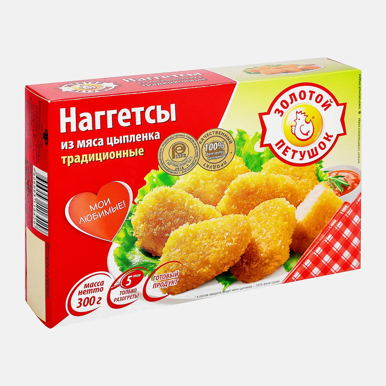 Наггетсы Золотой петушок Традиционные из мяса цыпленка 300г - фото 2