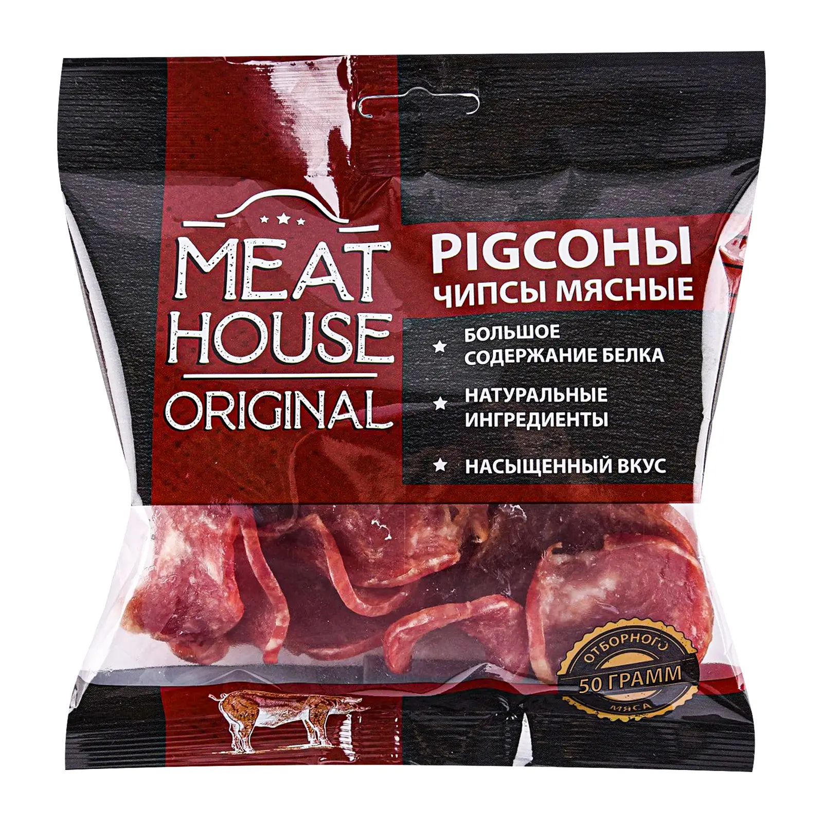 Изображение товара Чипсы Meat House Original Классические Pigсоны мясные сыровяленые 50г