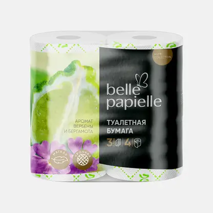 Туалетная бумага Belle Papielle 3 слоя 4 рулона